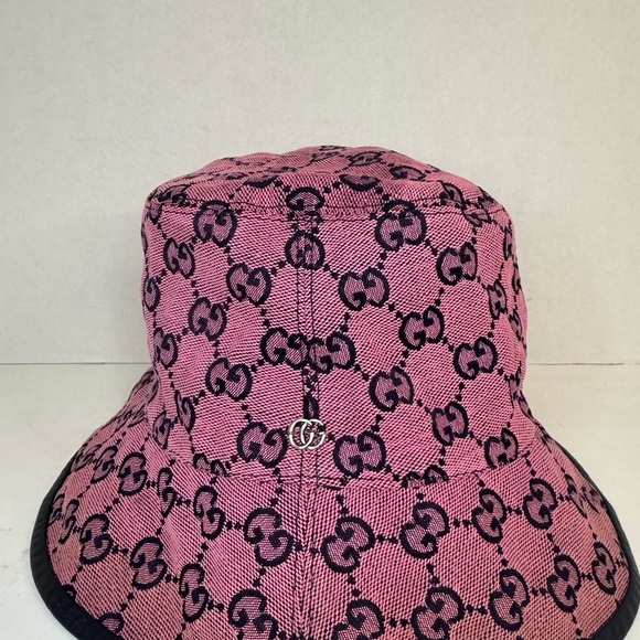 Gucci Bucket Hat GG Monogram Unisex Pink Color Size Medium. main image 4